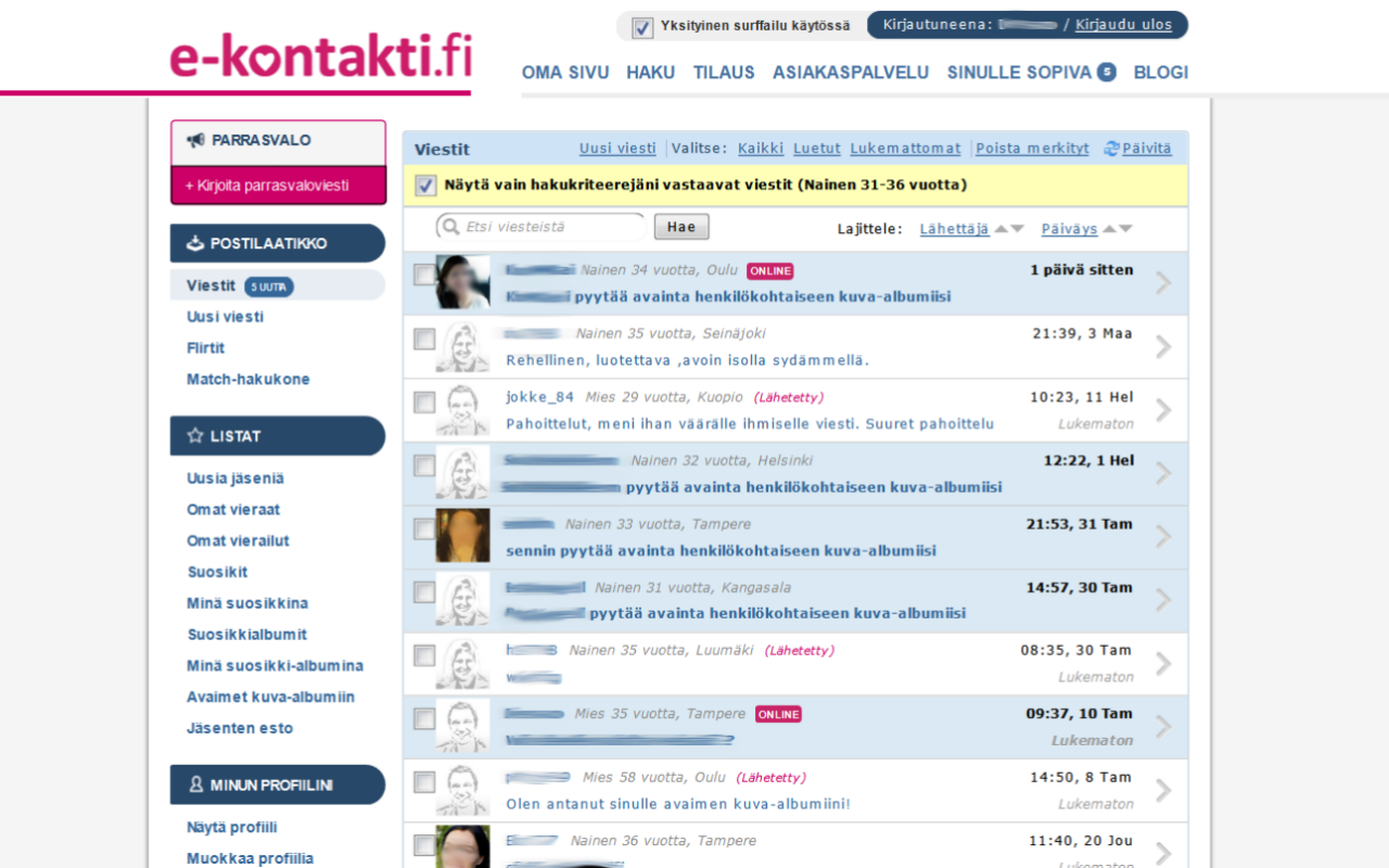 -kontakti.fin navikot ja viestit-kansio muuttuivat maaliskuussa 2014.